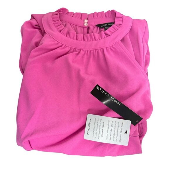 Maggy London Womens Light Pink Sleeveless Belted Pockets Sheath Dress Sz 12 New - Picture 2 of 10